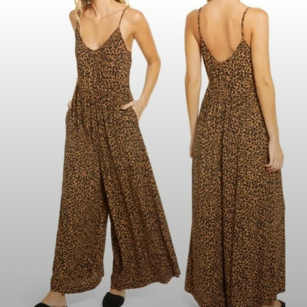 Madewell Leopard Print Jumpsuit, Size Small